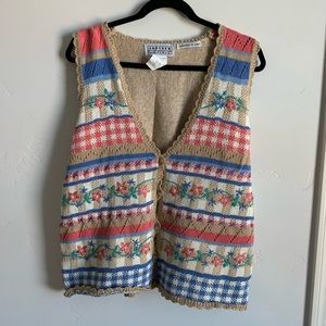 Jantzen Knitted Sweater 1X Floral